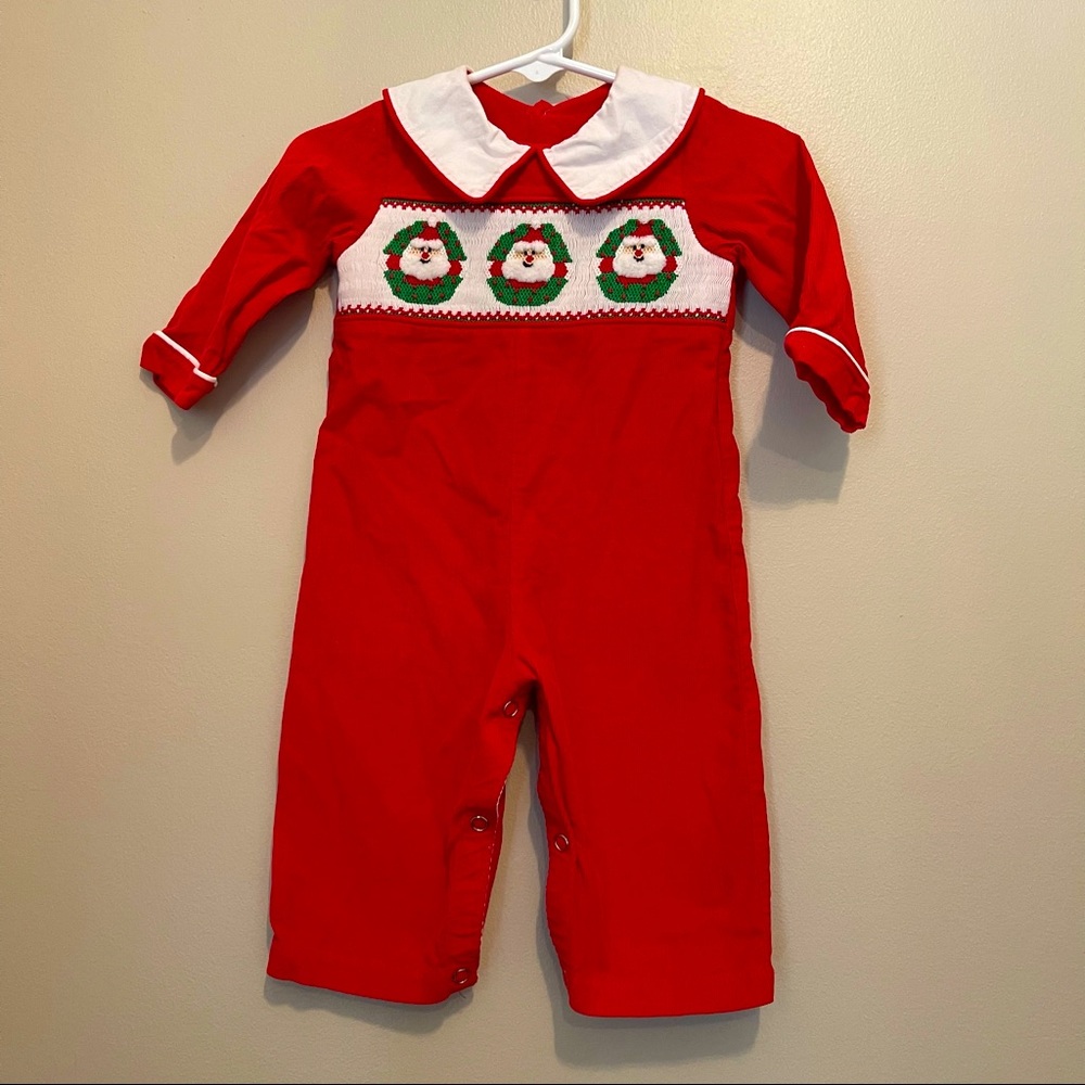 Mom & Me Smocked Longall with Santas